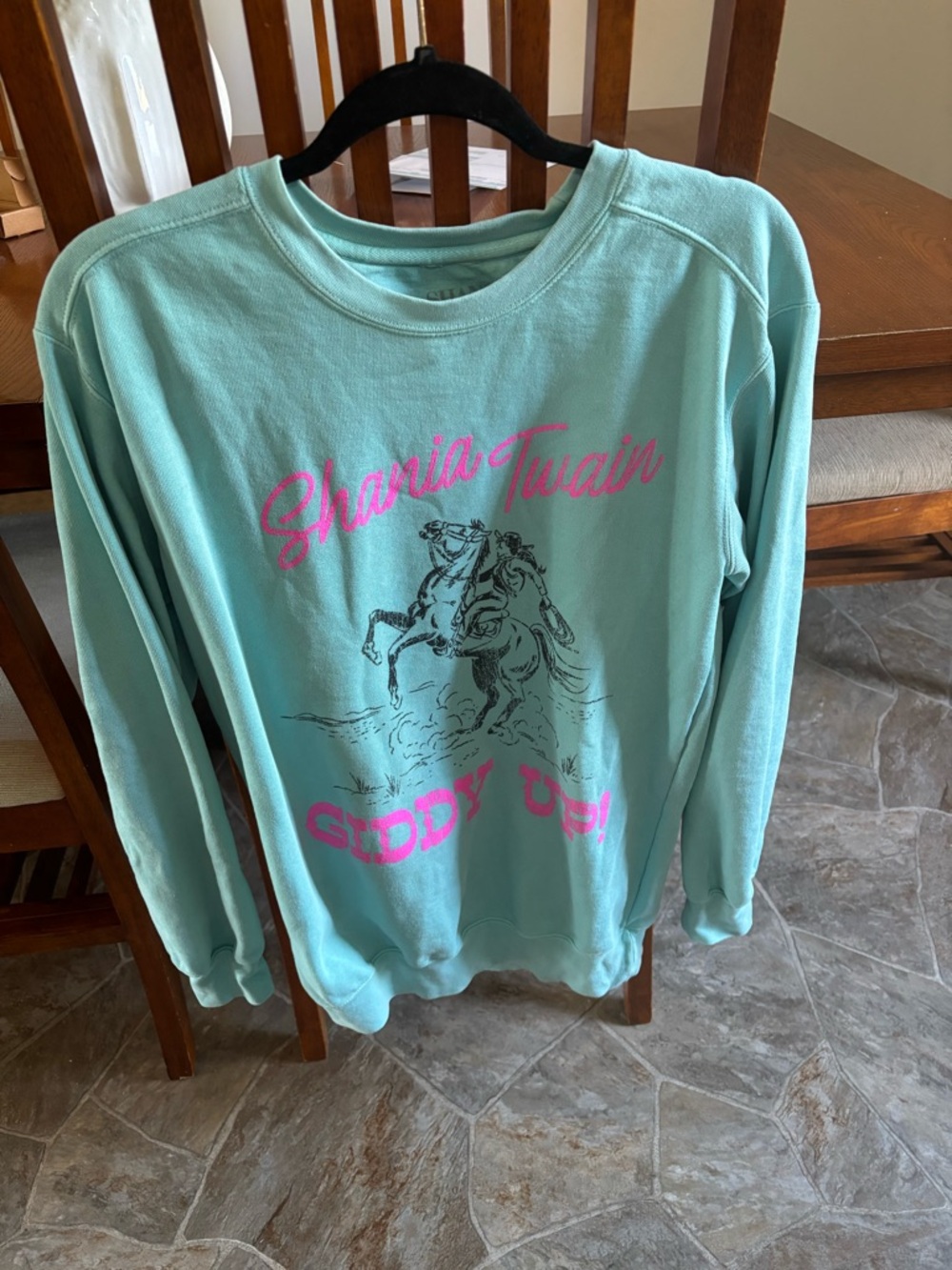 Shania Twain Giddy Up Mint Crewneck Sweatshirt official merch